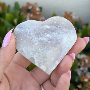Flower Agate Crystal Heart Carving Select The Piece You Want!